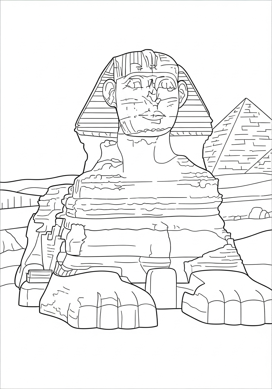 Sphinx Coloring Pages 2 free adult Sphinx coloring pages