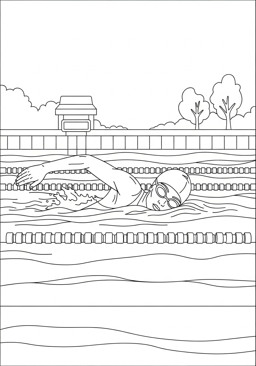 merry Swimming coloring pages