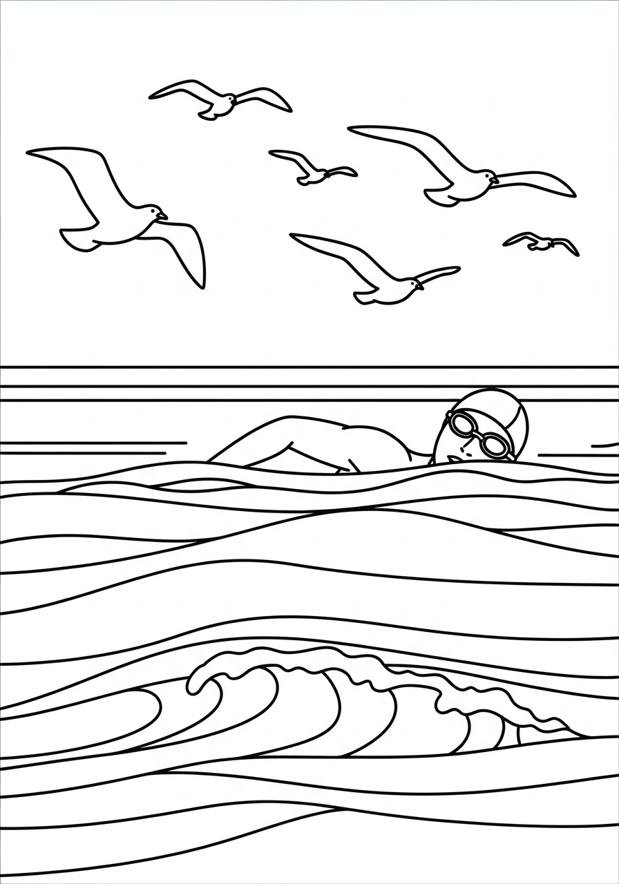 Swimming coloring pages grinch