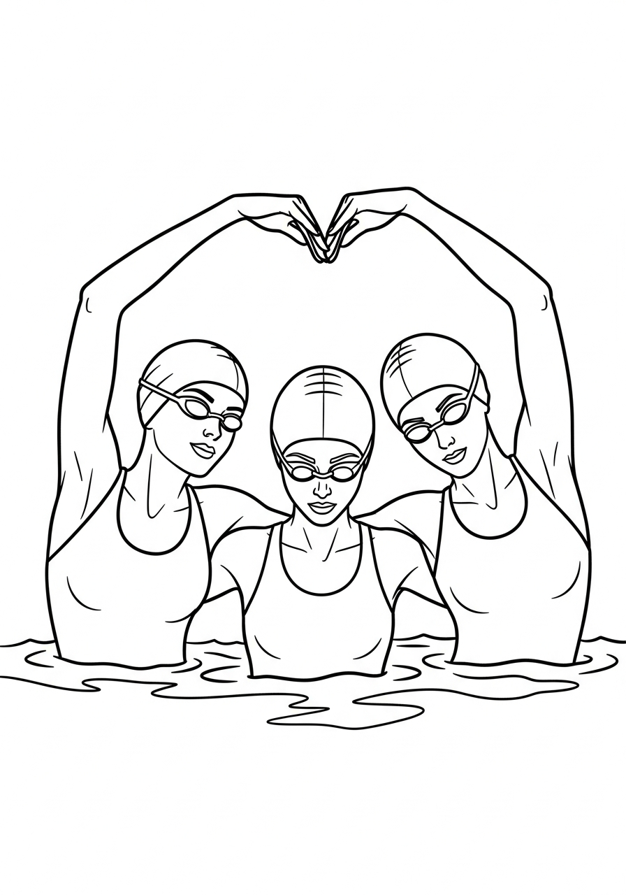 cute Swimming coloring pages
