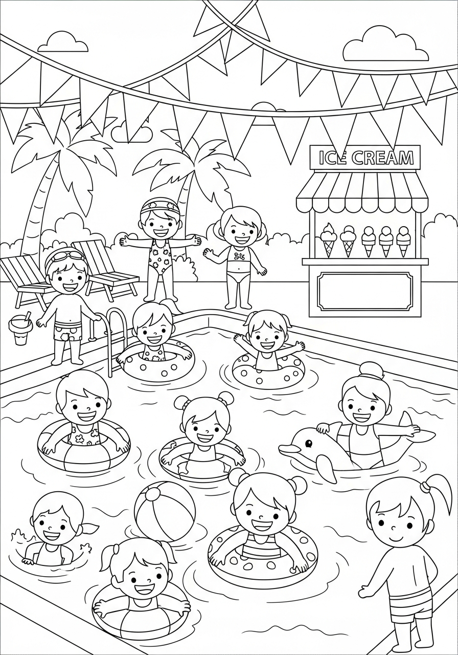 coloring pages printable Swimming