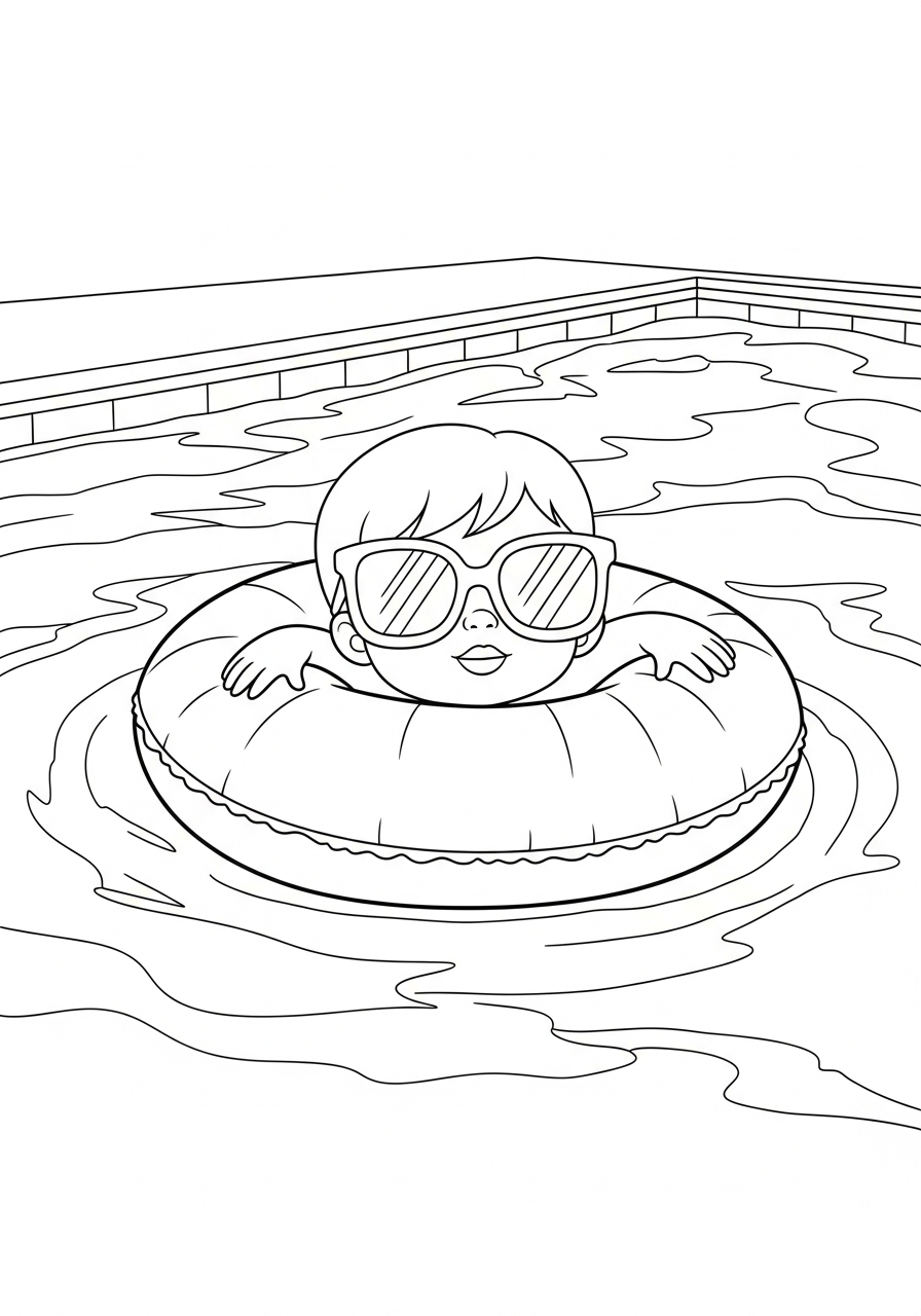 free printable Swimming coloring pages for adults