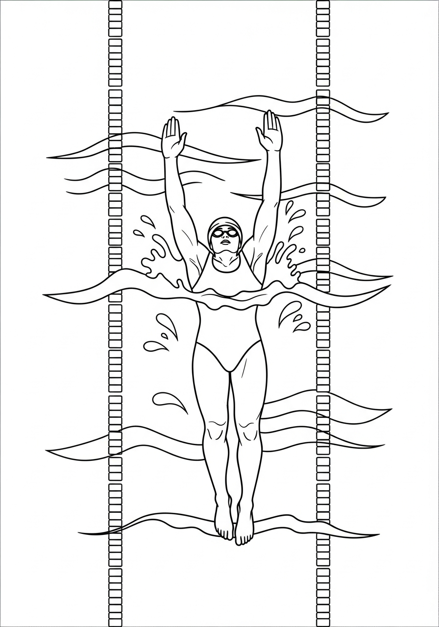 Swimming coloring pages free