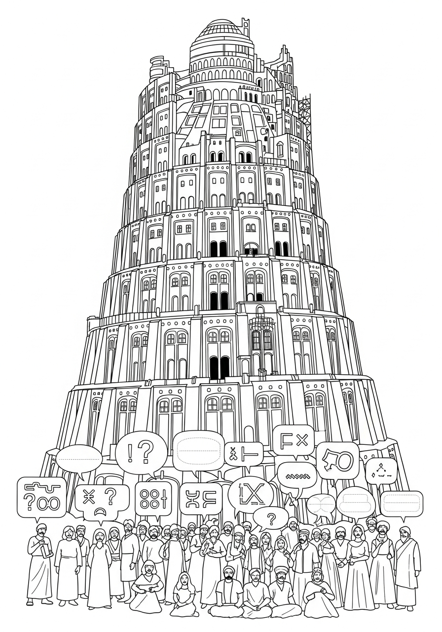 cute Tower of Babel coloring pages