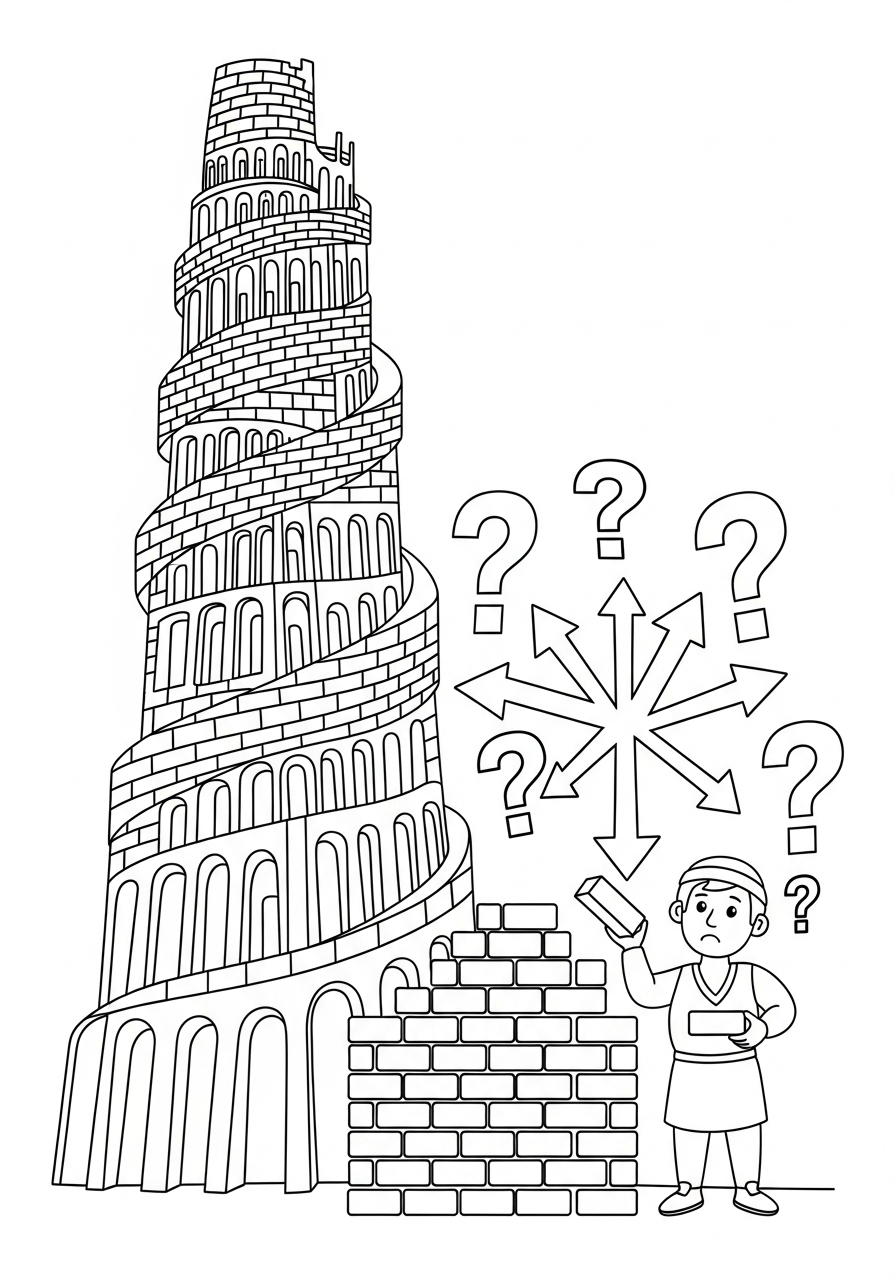 adult Tower of Babel coloring pages