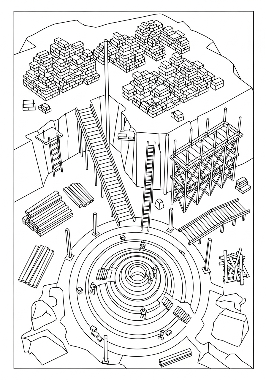 Tower of Babel ornament coloring pages