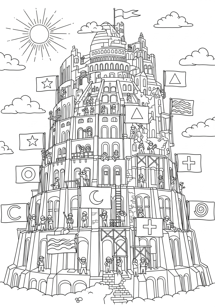 grinch Tower of Babel coloring pages