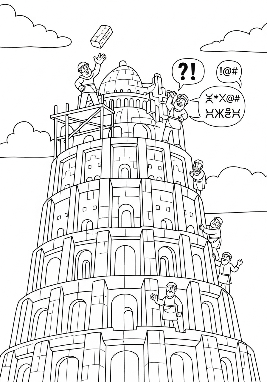 coloring pages Tower of Babel