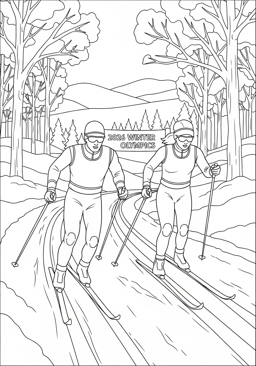 2026 Winter Olympics ornament coloring pages