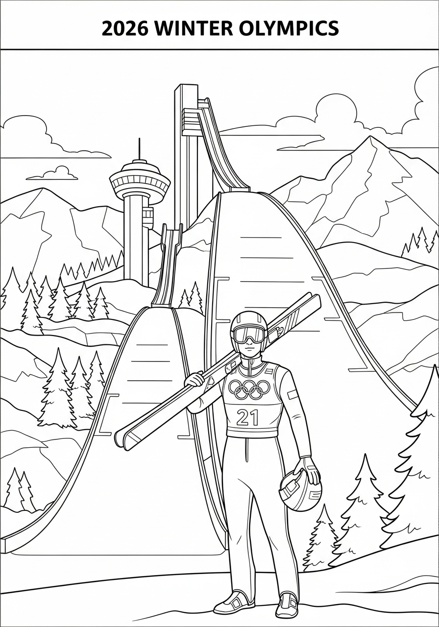 detailed 2026 Winter Olympics coloring pages