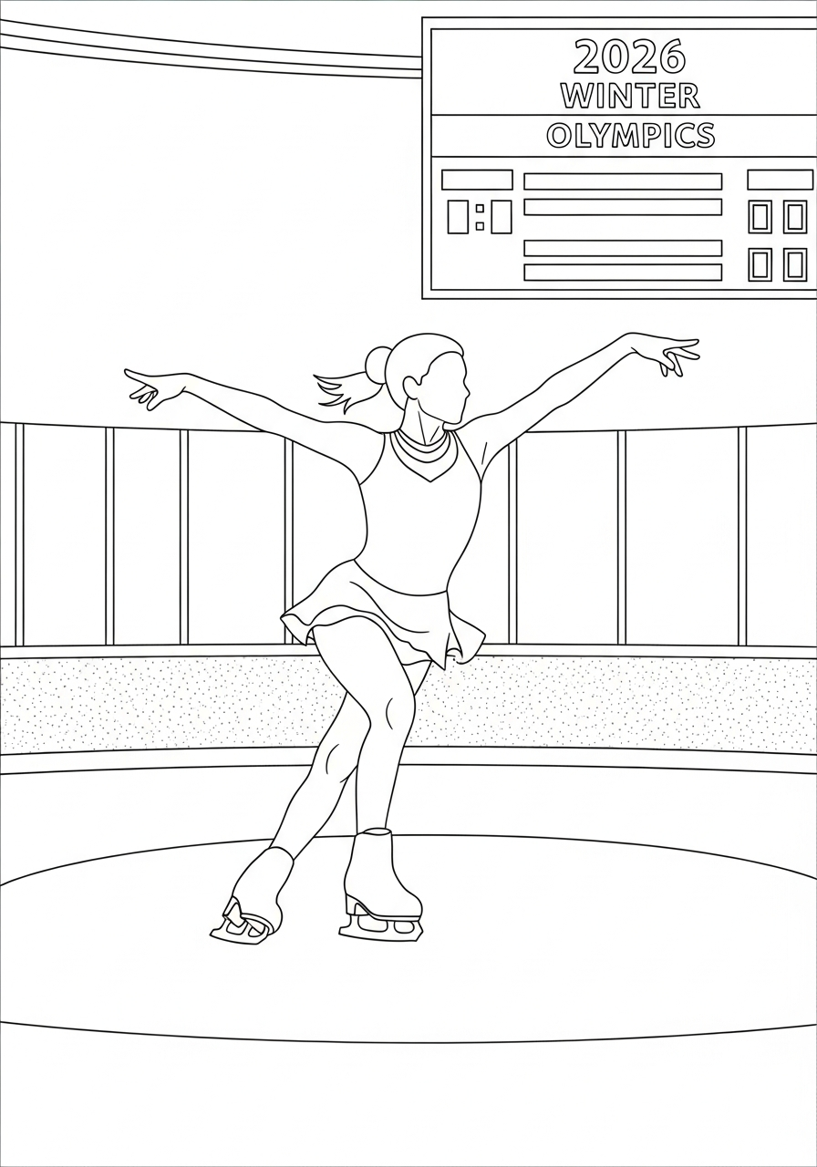 printable 2026 Winter Olympics coloring pages for adults