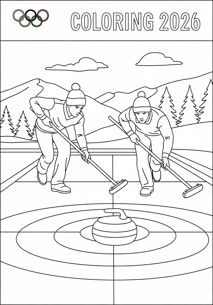 merry 2026 Winter Olympics coloring pages