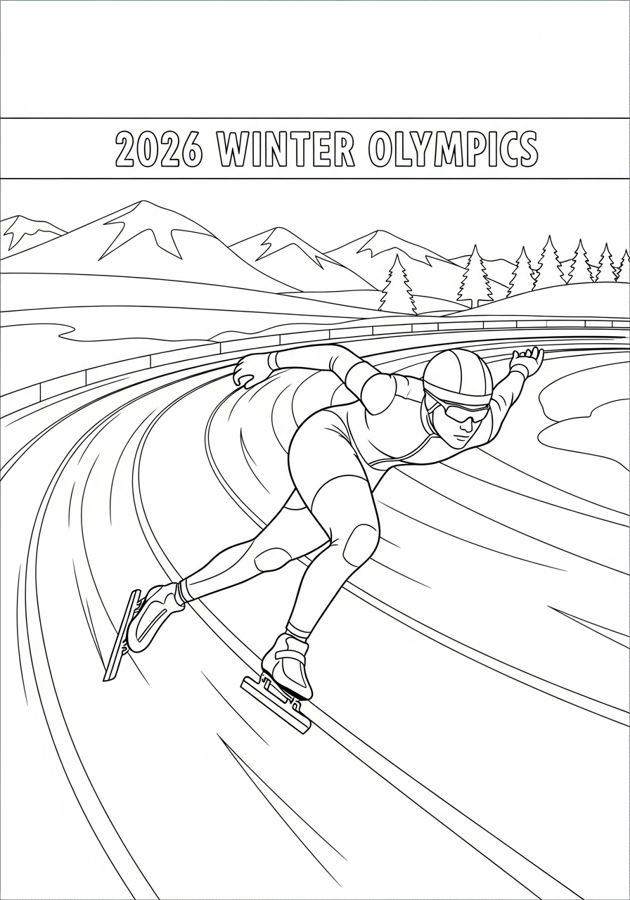free coloring pages 2026 Winter Olympics
