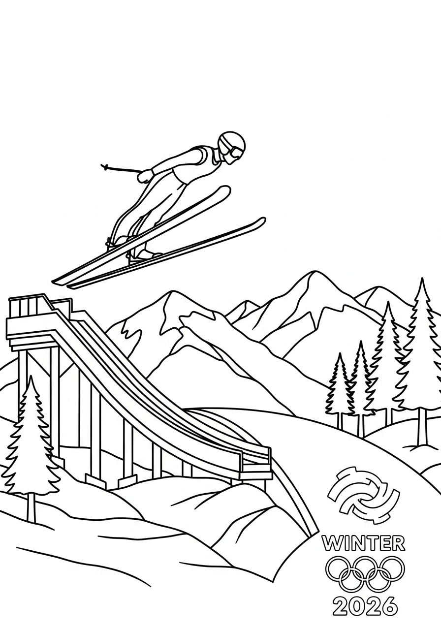 easy 2026 Winter Olympics coloring pages