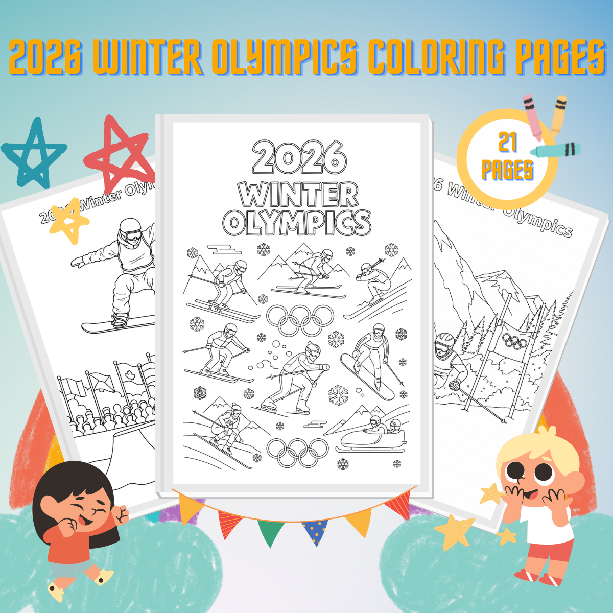 2026 Winter Olympics Coloring Pages thumbnail