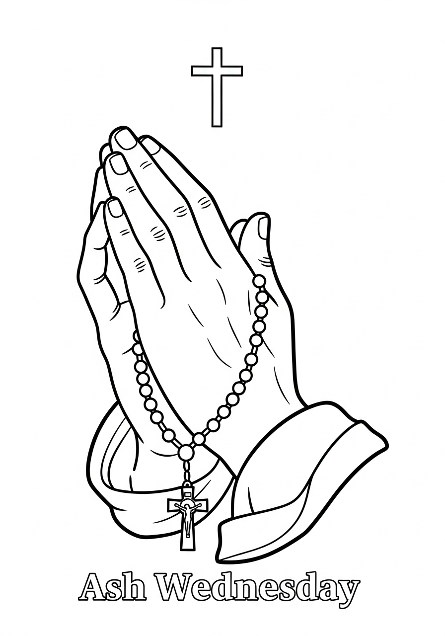 free full size printable Ash Wednesday coloring pages for adults pdf