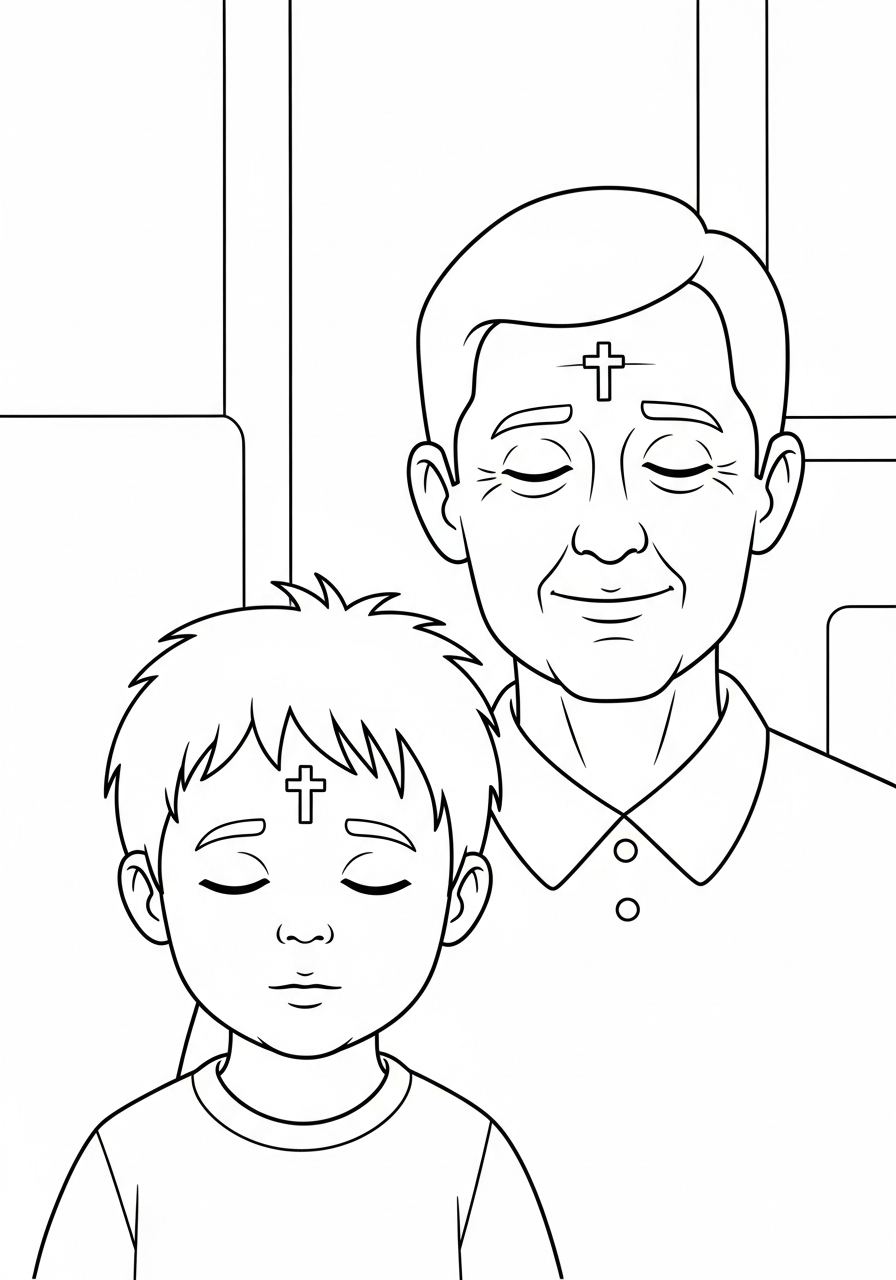 easy Ash Wednesday coloring pages