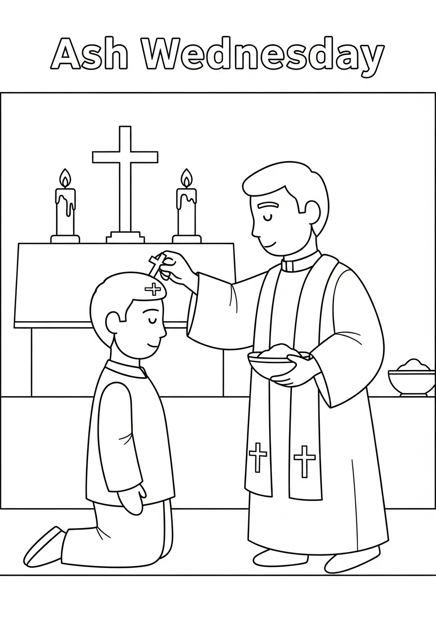 free coloring Ash Wednesday pages
