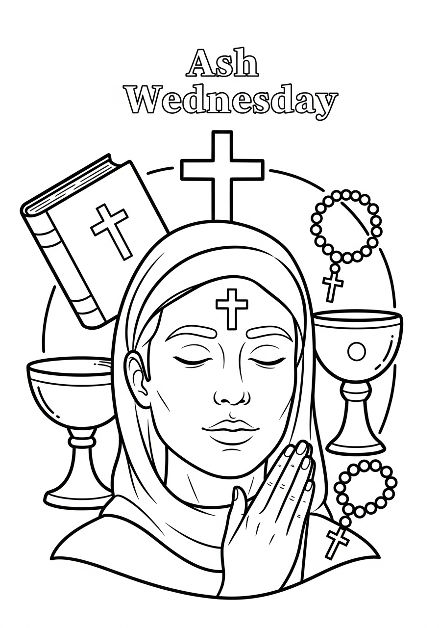 adult Ash Wednesday coloring pages