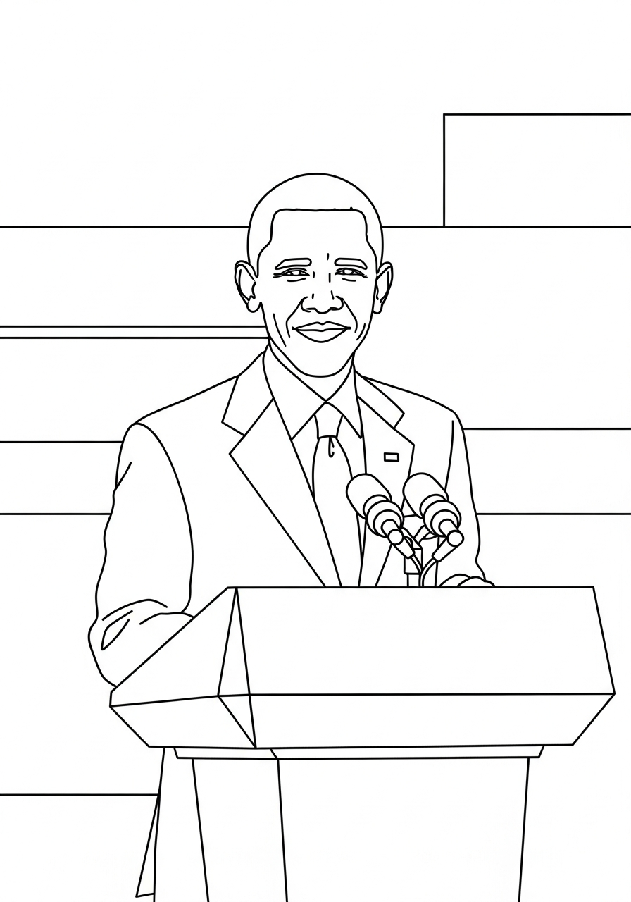Barack Obama coloring pages for adults