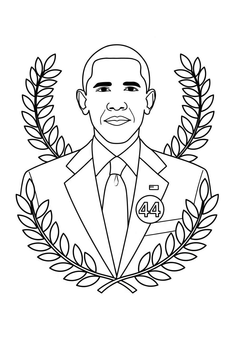Barack Obama cards coloring pages
