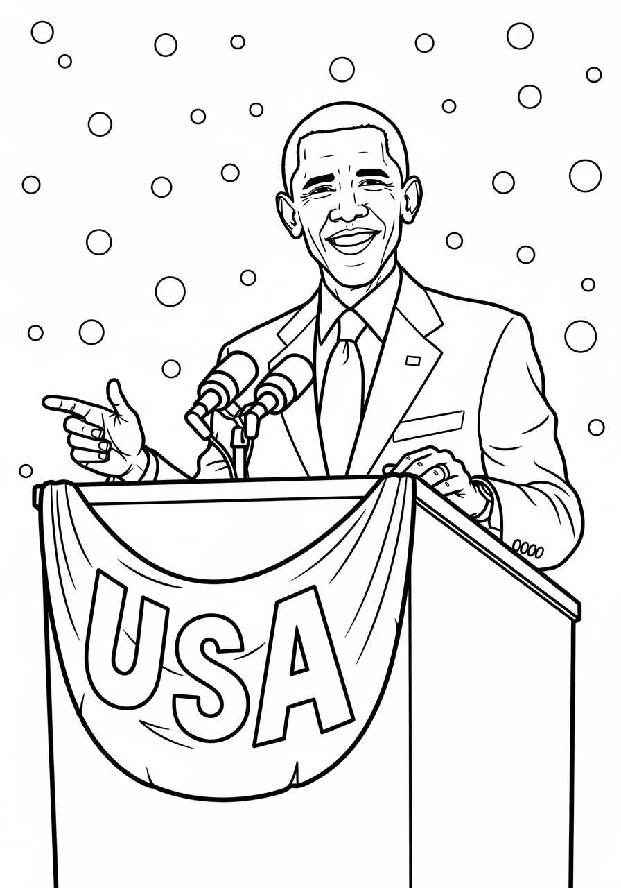 preschool Barack Obama coloring pages