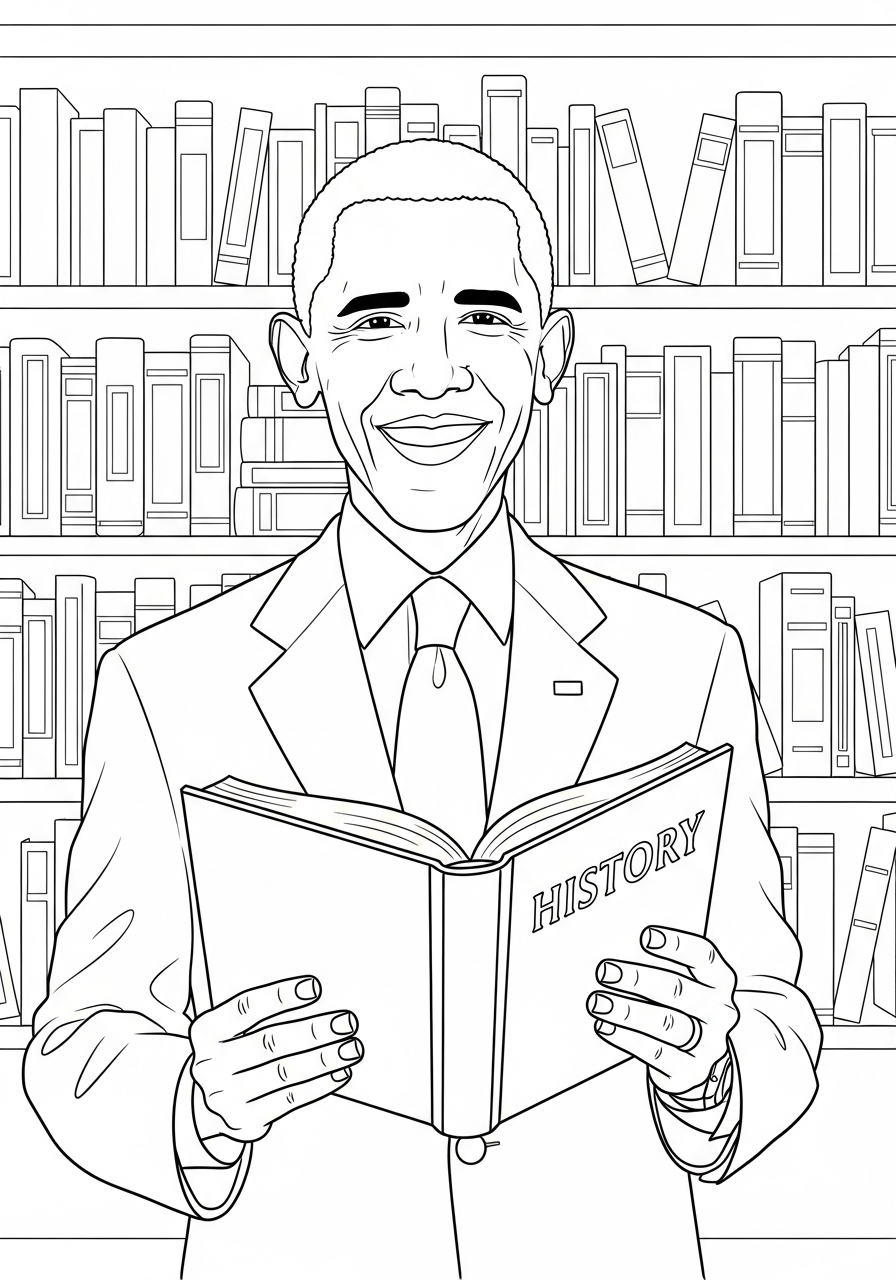 printable Barack Obama coloring pages 1