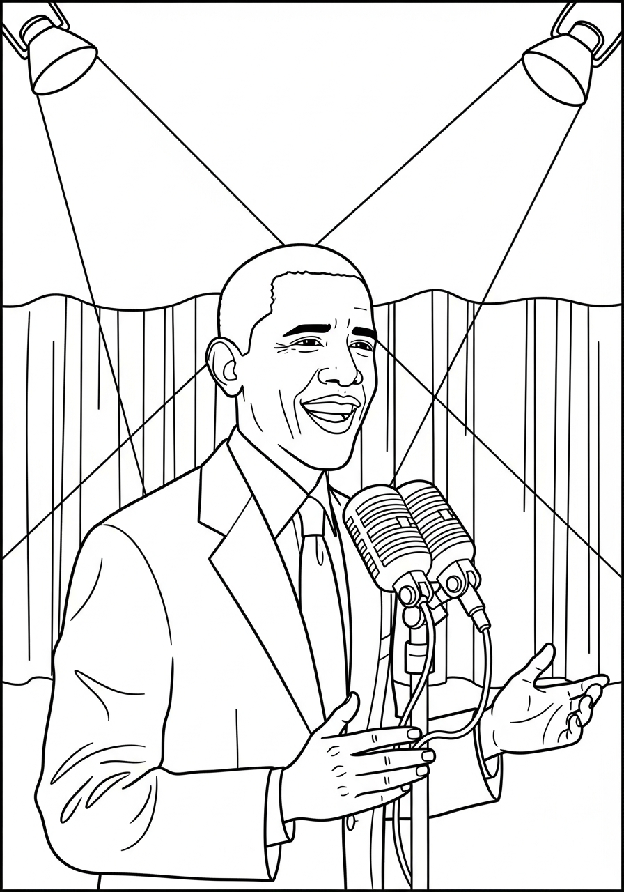 Barack Obama coloring book pages