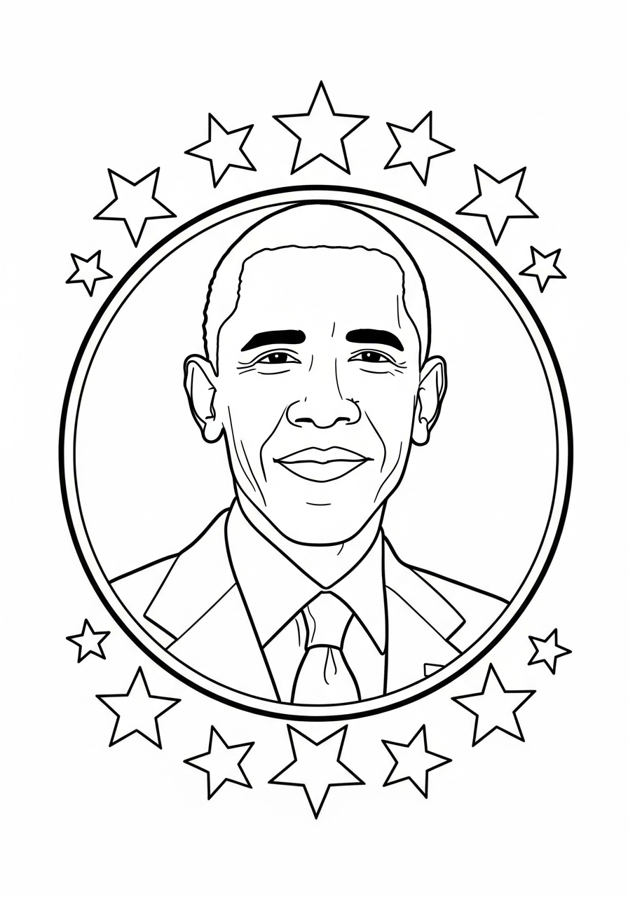 free adult Barack Obama coloring pages