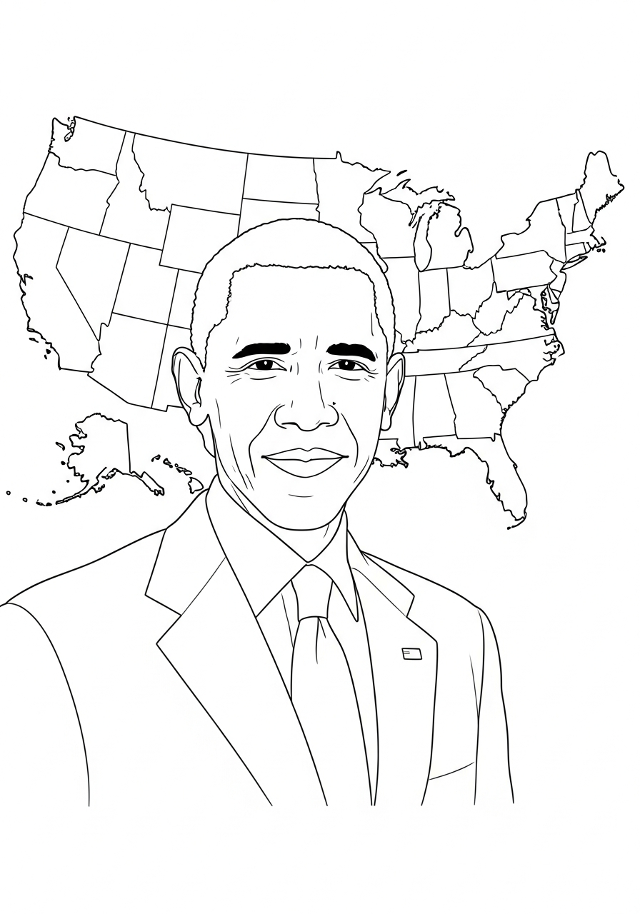 Barack Obama coloring pages printable free