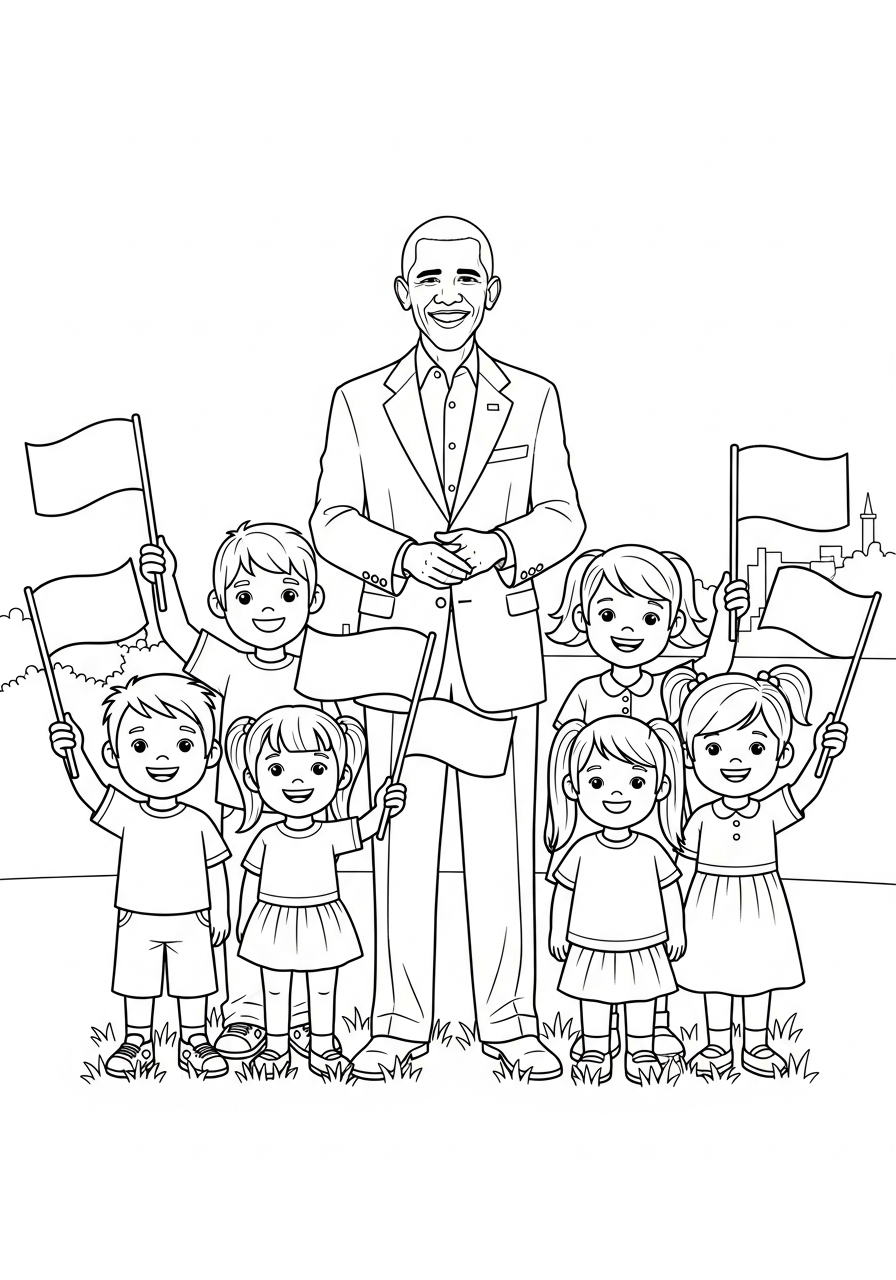 Barack Obama free coloring pages 1