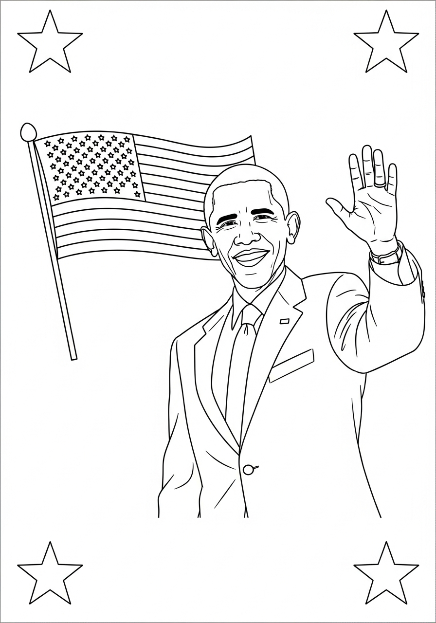 printable Barack Obama coloring pages