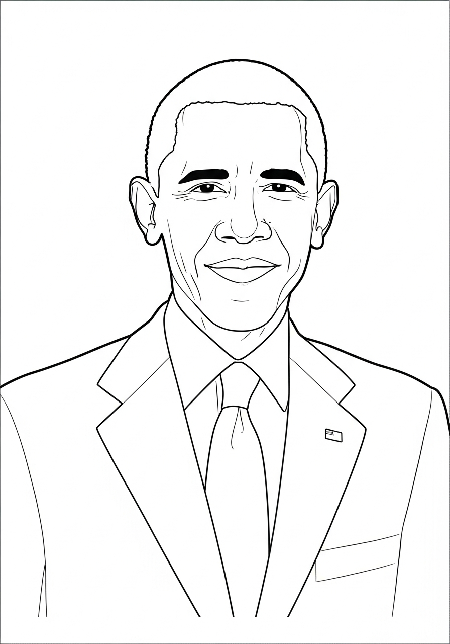 free coloring Barack Obama pages
