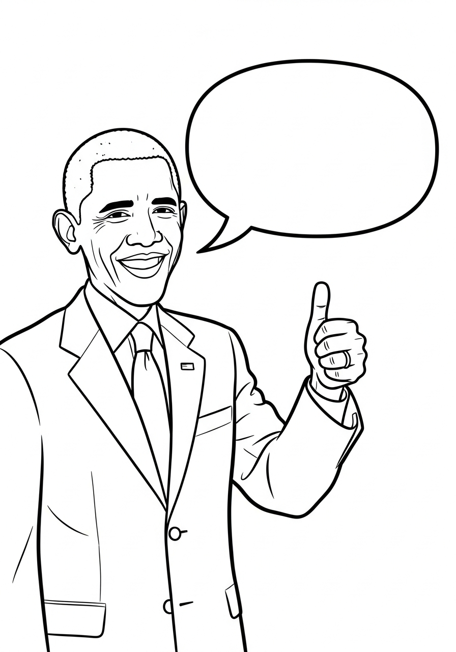 Barack Obama themed coloring pages