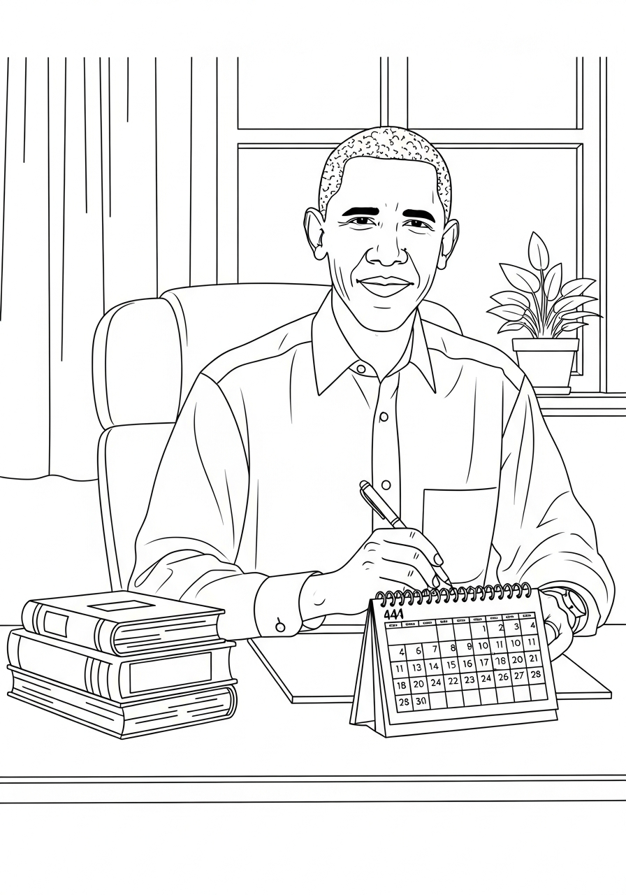 Barack Obama coloring pages for adults easy