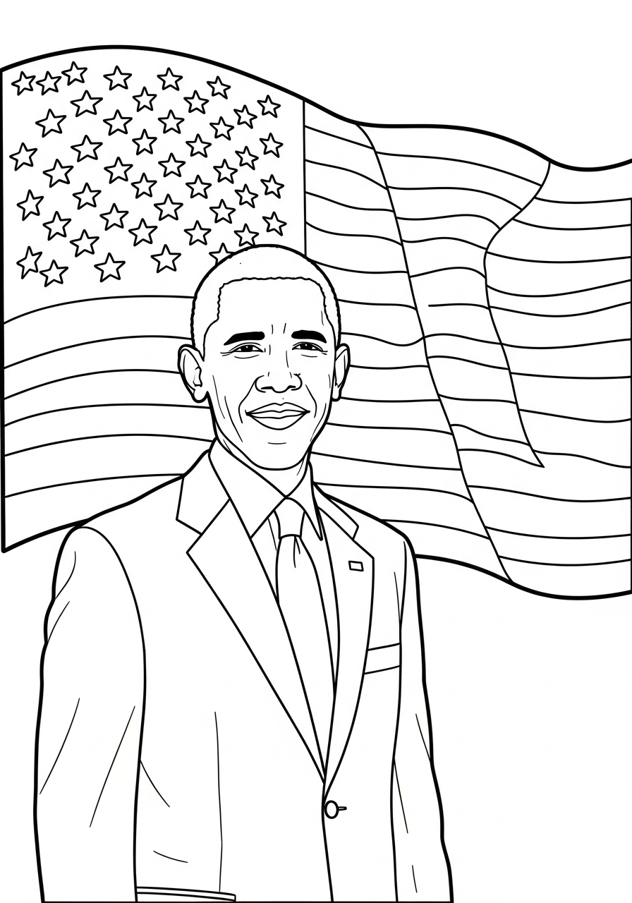 Barack Obama coloring pages for preschoolers