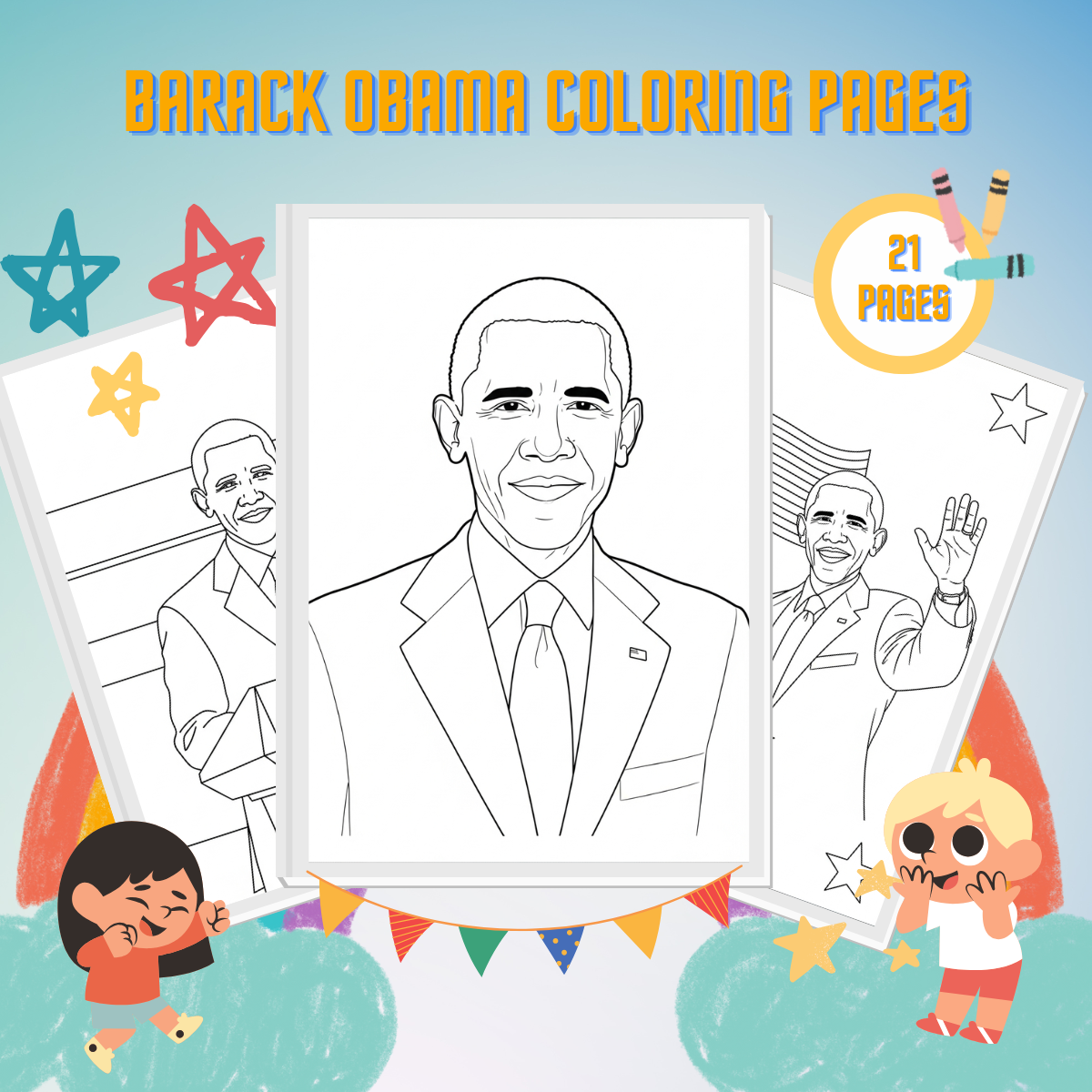 Barack Obama Coloring Pages thumbnail