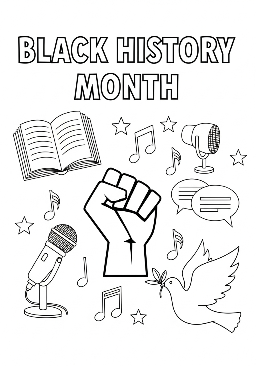 Black History Month Coloring Pages 17 cute coloring pages Black History Month 1