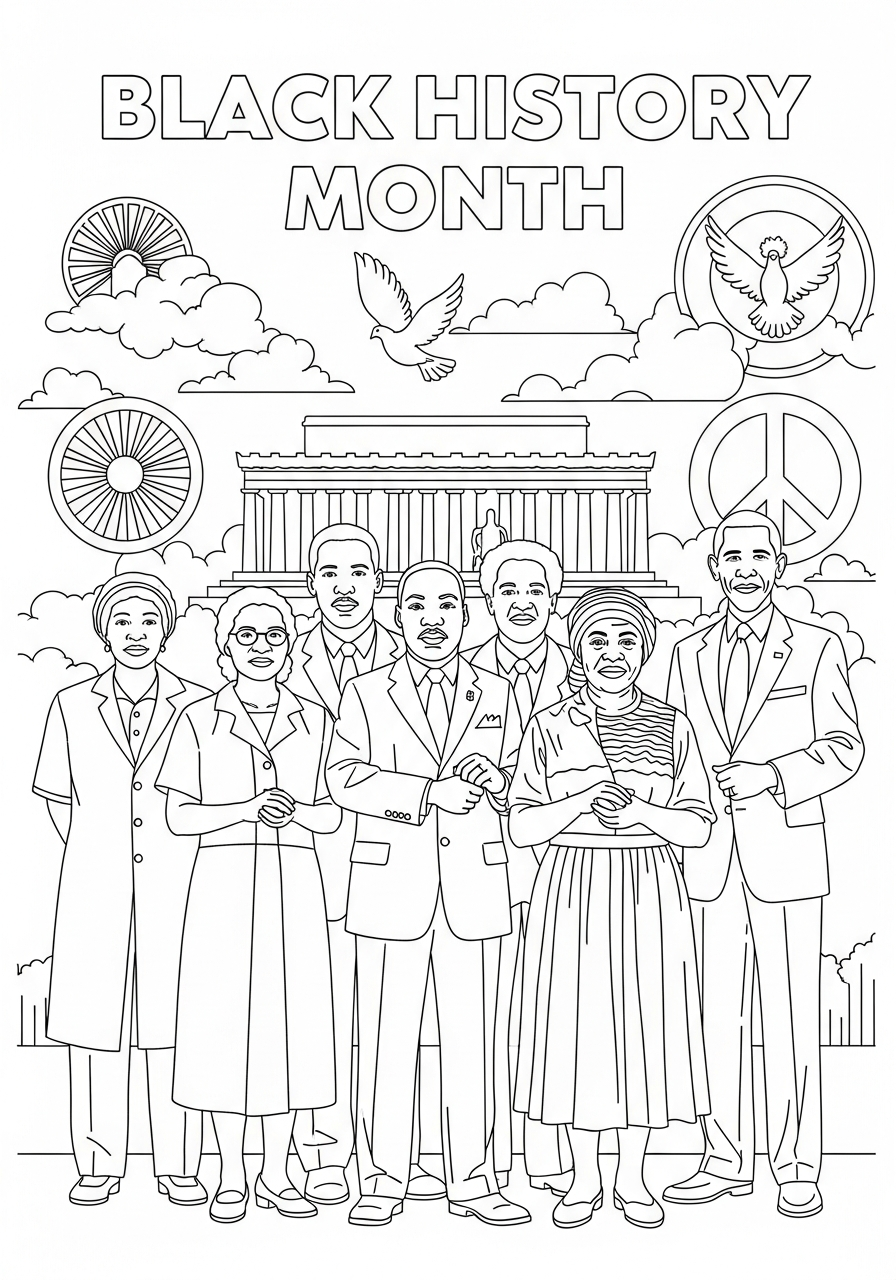 Black History Month Coloring Pages 3 Black History Month coloring pages for preschoolers