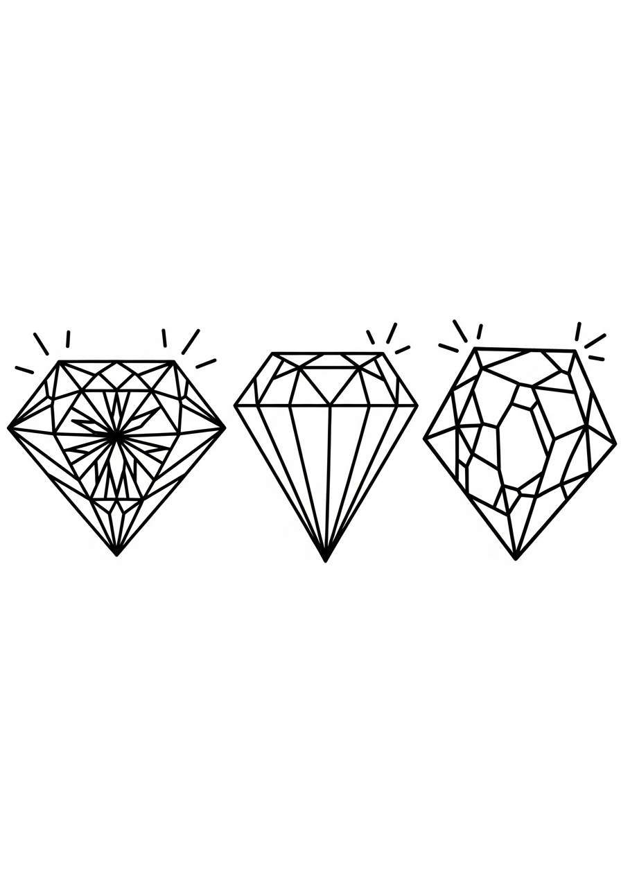 Diamond Coloring Pages 4 adult Diamond coloring pages