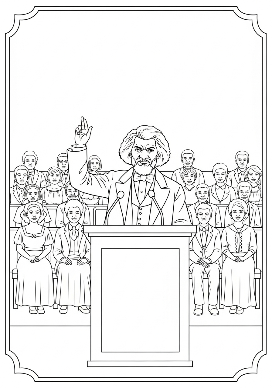 Frederick Douglass Coloring Pages 14 easy cute Frederick Douglass coloring pages