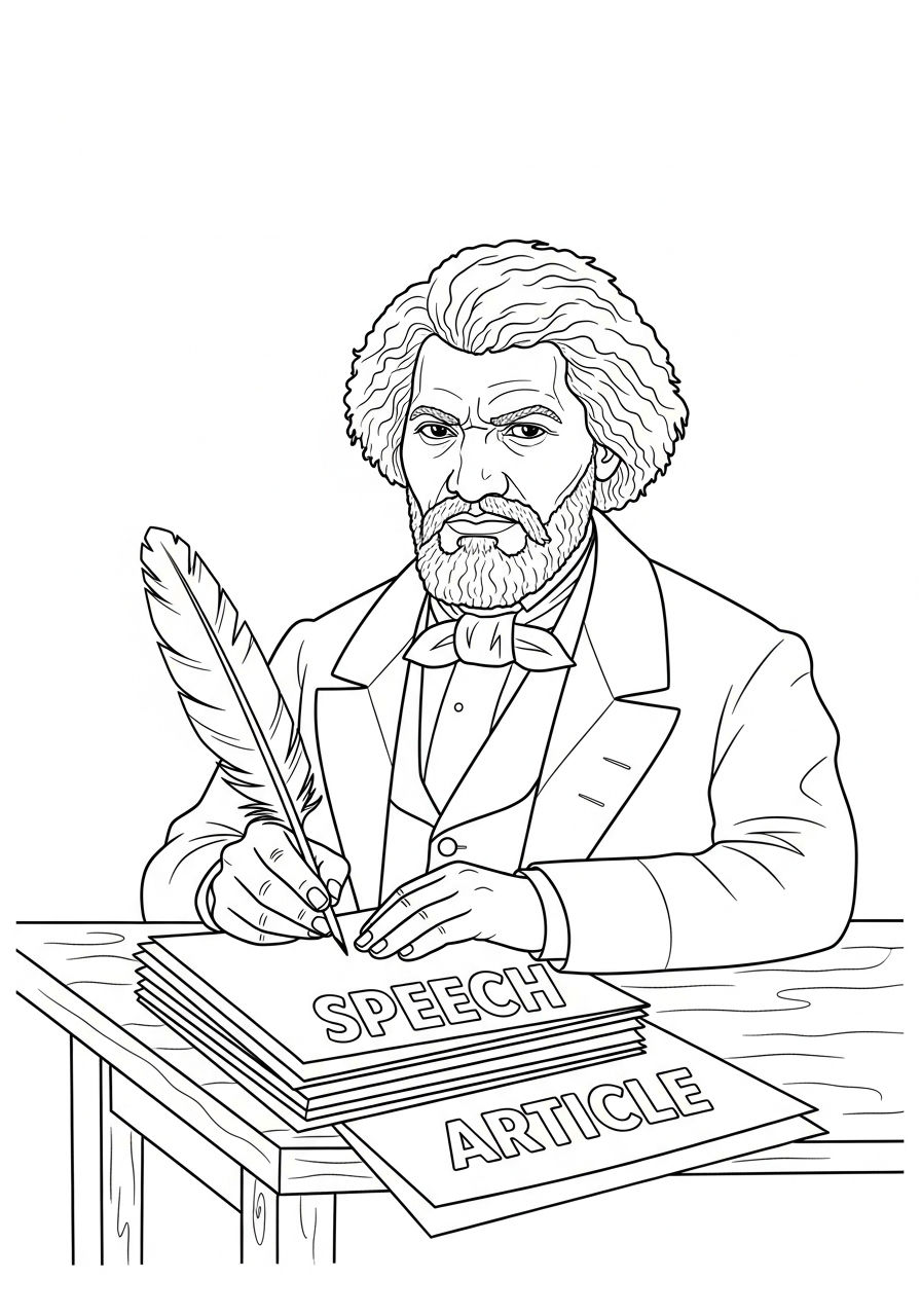 Frederick Douglass Coloring Pages 15 detailed Frederick Douglass coloring pages for adults