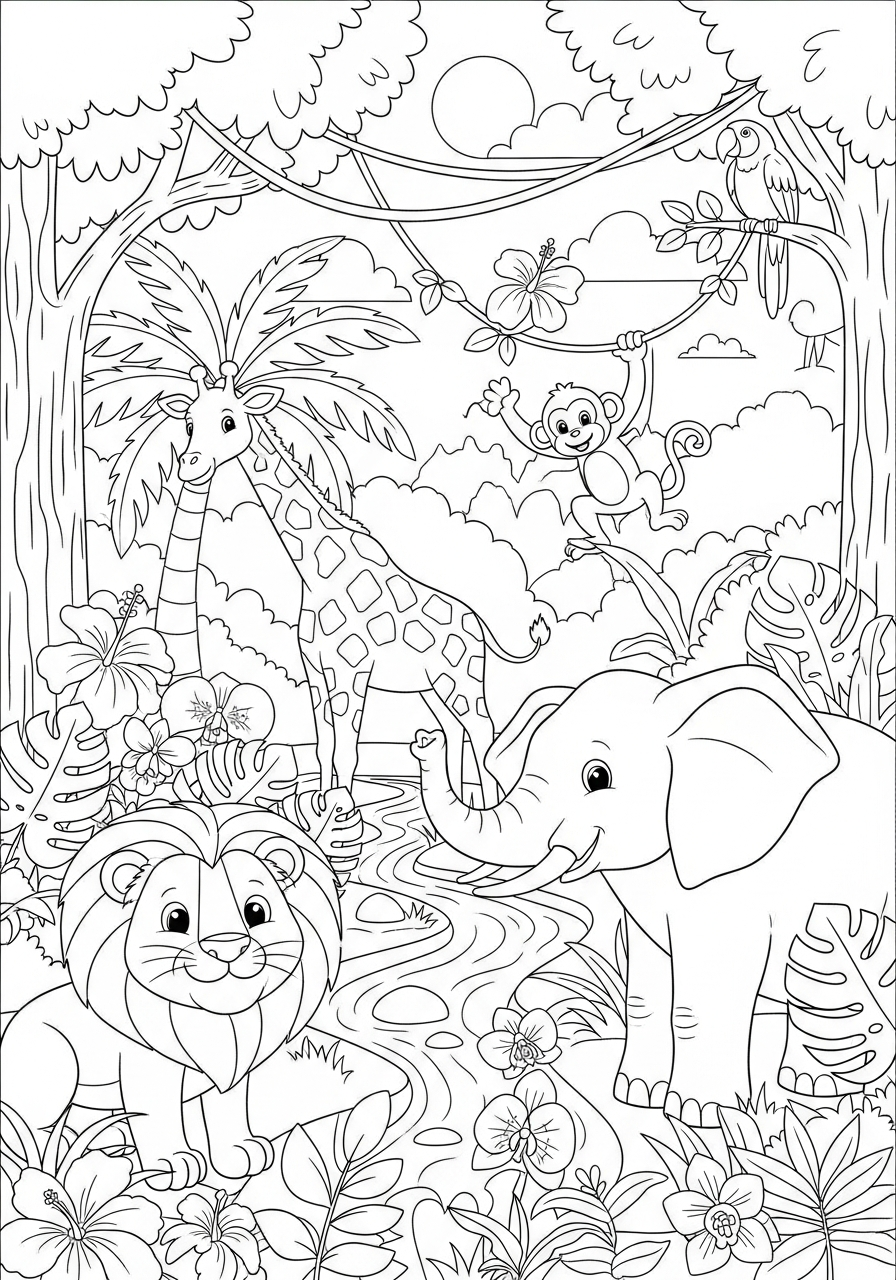 Jungle Coloring Pages 23 cute Jungle coloring pages 2
