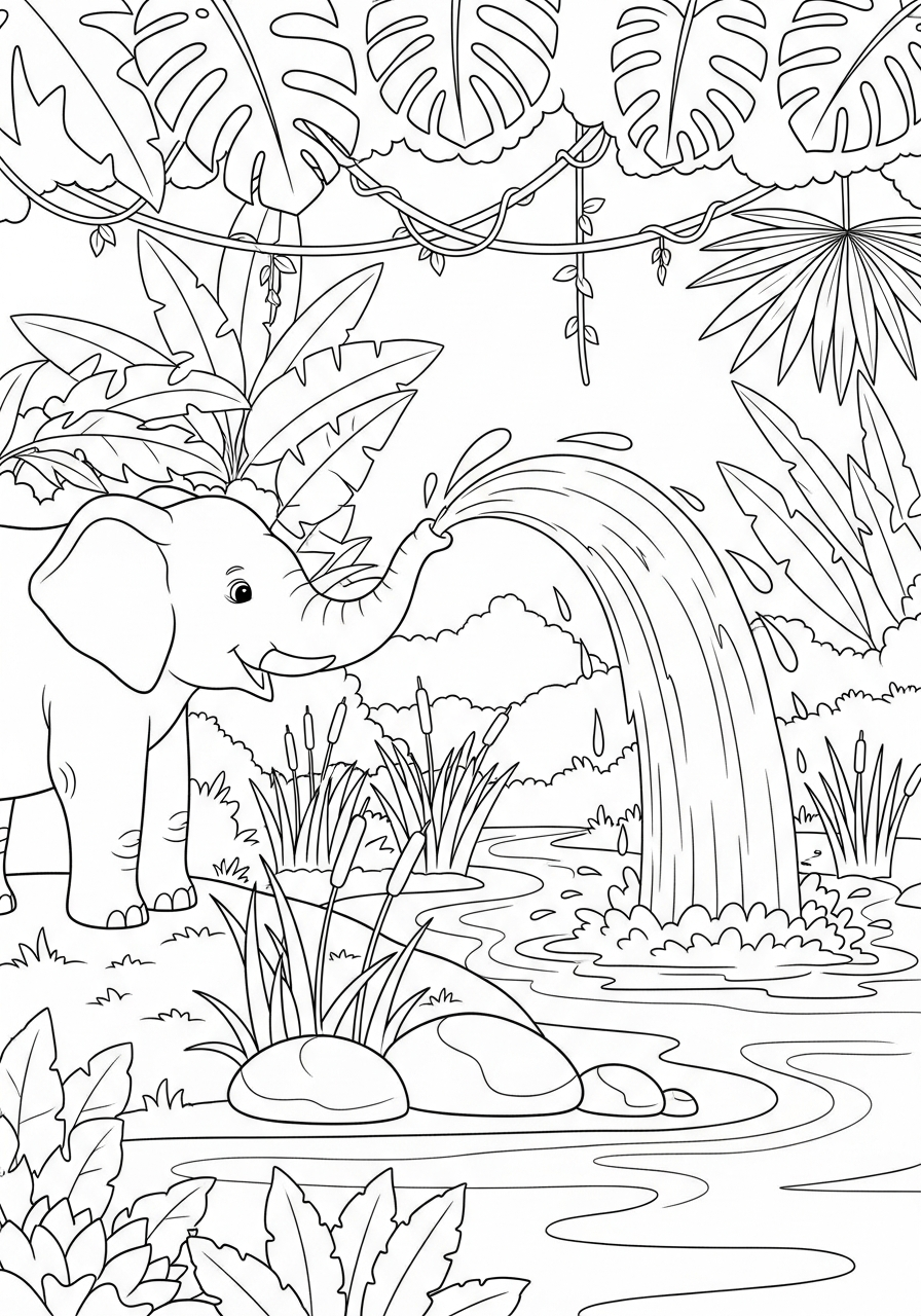 Jungle Coloring Pages 4 free Jungle tree coloring pages