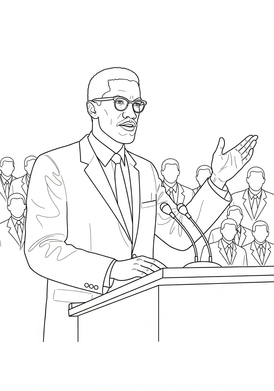 free Malcolm X coloring pages