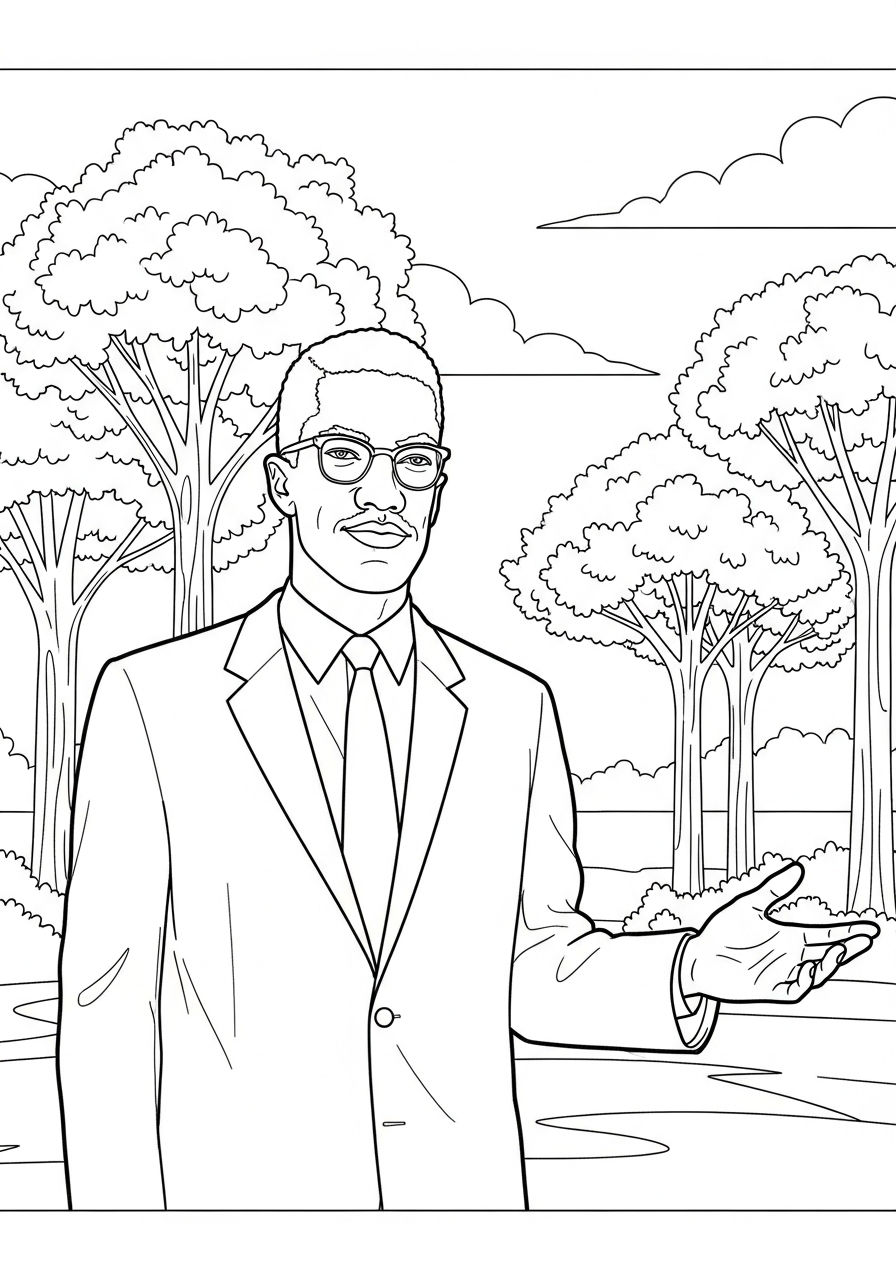 Malcolm X coloring pages printable