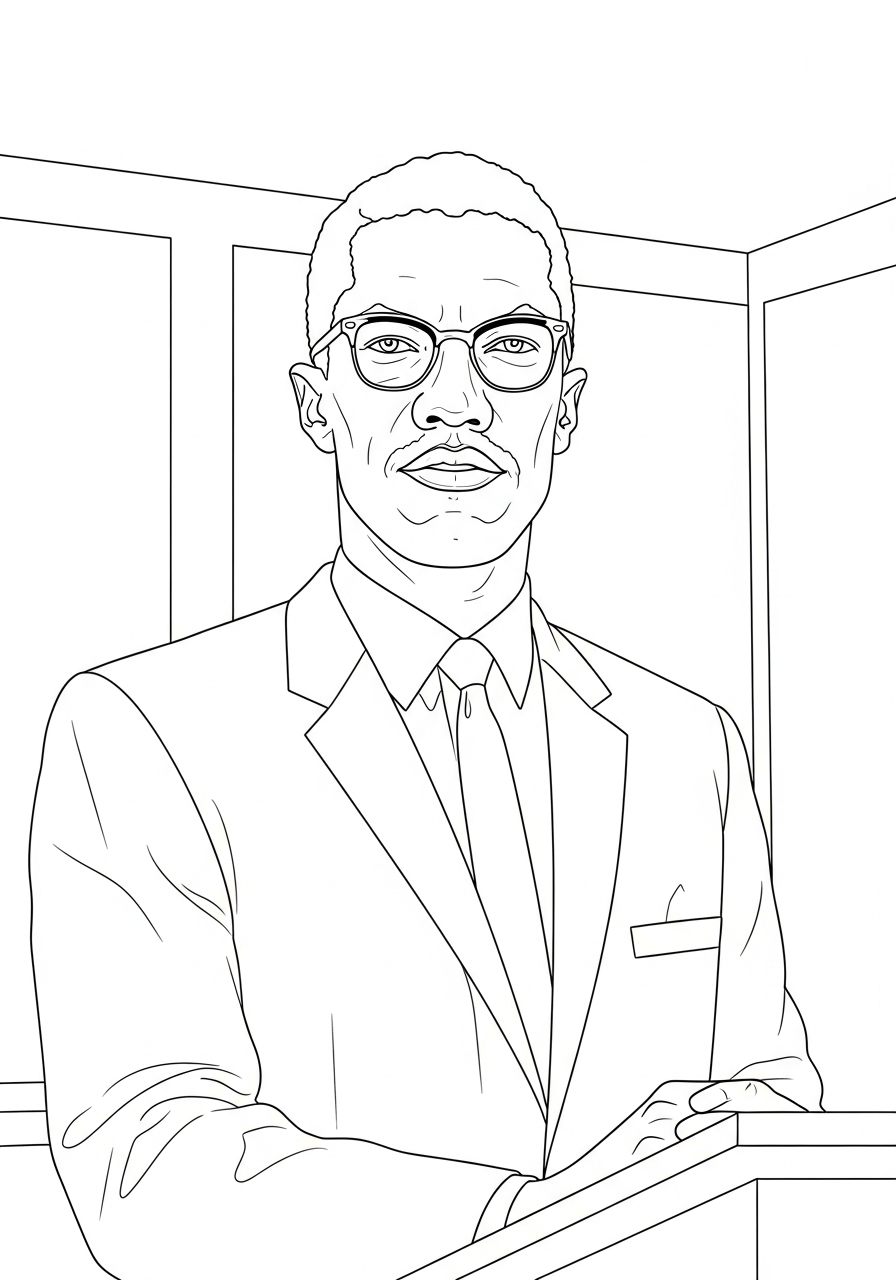free Malcolm X coloring pages for adults