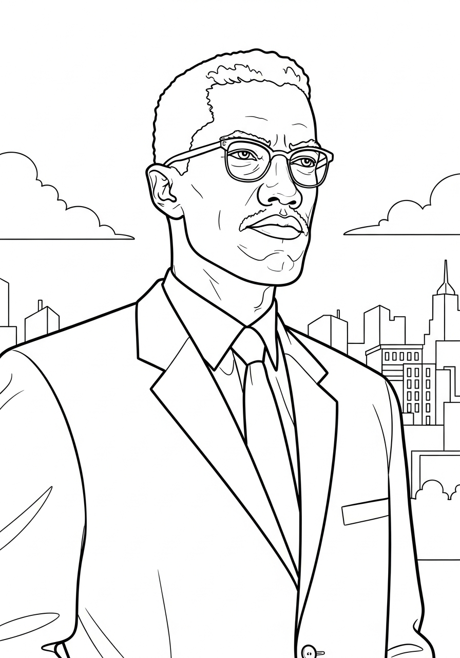 Malcolm X coloring pages pdf