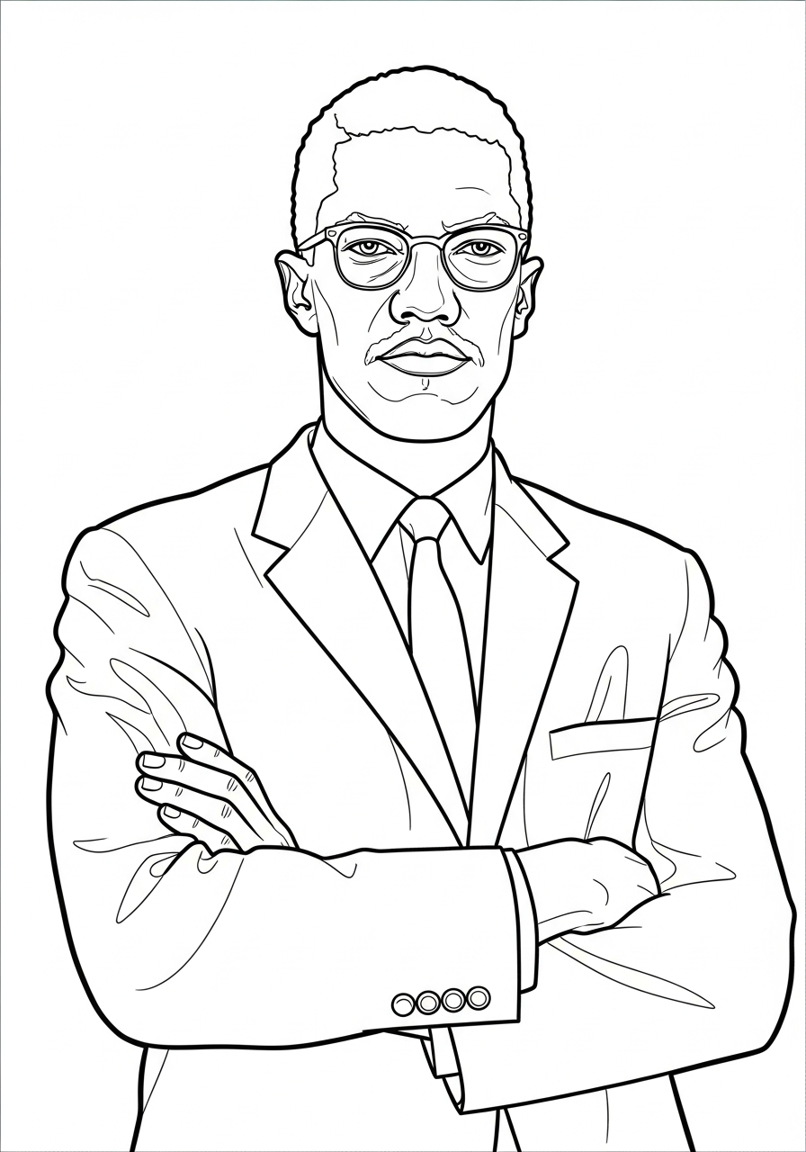 adult Malcolm X coloring pages