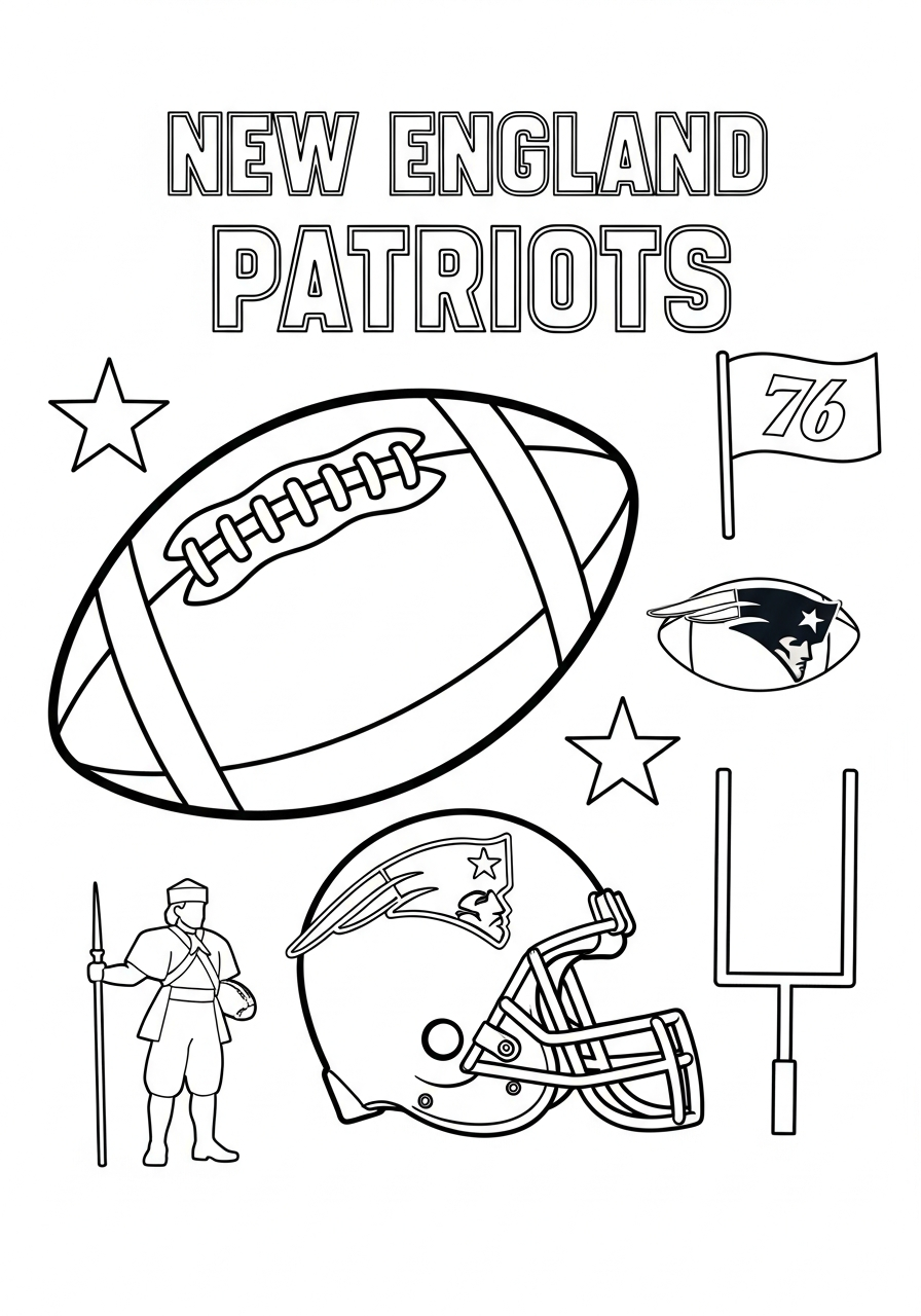 old-fashioned New England Patriots coloring pages
